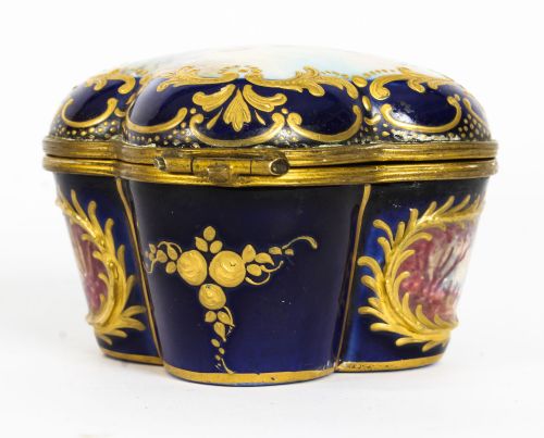 fig 4. Antique French Sevres Porcelain Quatrefoil Casket C1860 19th C