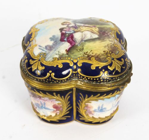 fig 5. Antique French Sevres Porcelain Quatrefoil Casket C1860 19th C