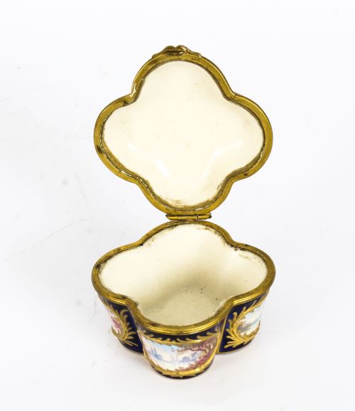 fig 6. Antique French Sevres Porcelain Quatrefoil Casket C1860 19th C