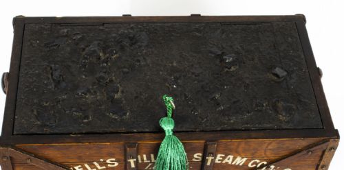 fig 2. Antique Coal Wagon Oak Humidor Railway Interest 19th Century