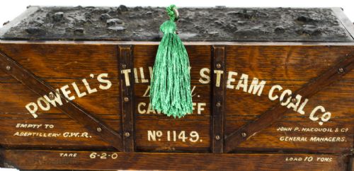 fig 4. Antique Coal Wagon Oak Humidor Railway Interest 19th Century