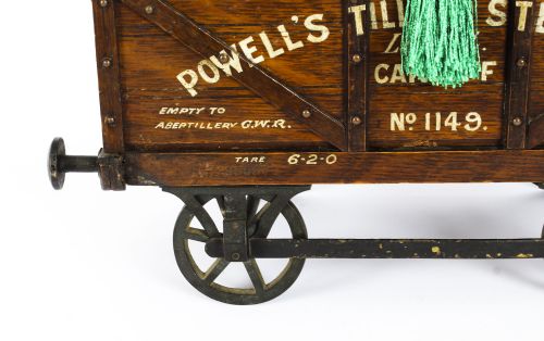 fig 5. Antique Coal Wagon Oak Humidor Railway Interest 19th Century