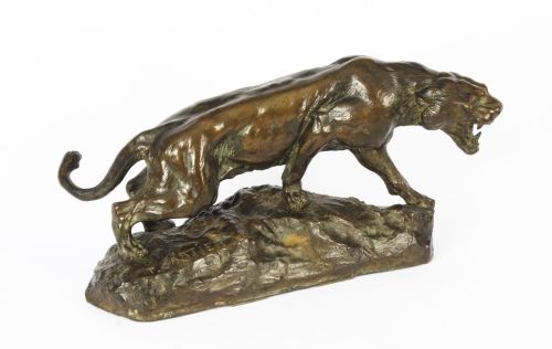 Antique Art Deco Bronze Tiger by Thomas François Cartier Circa 1920
