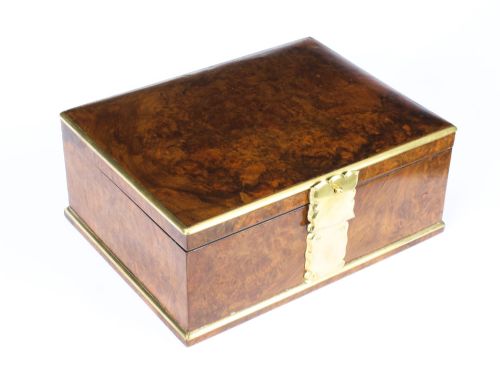 Antique Victorian Aspreys Burr Walnut Casket Jewellery Box 19th C
