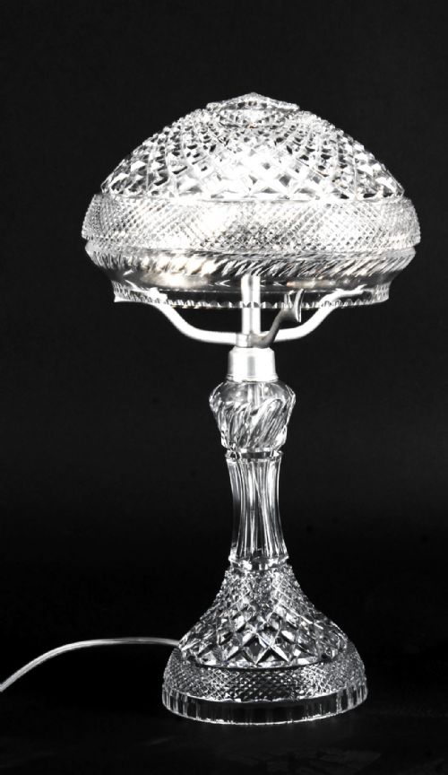 fig 1. Antique Edwardian Crystal Cut Glass Table Lamp Circa 1900
