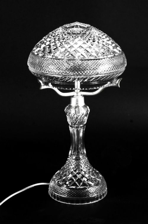 fig 2. Antique Edwardian Crystal Cut Glass Table Lamp Circa 1900
