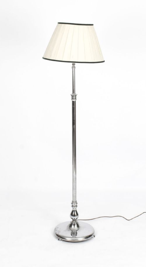Antique Victorian Silver Plated Adjustable Telescopic Standard Lamp 19th C

