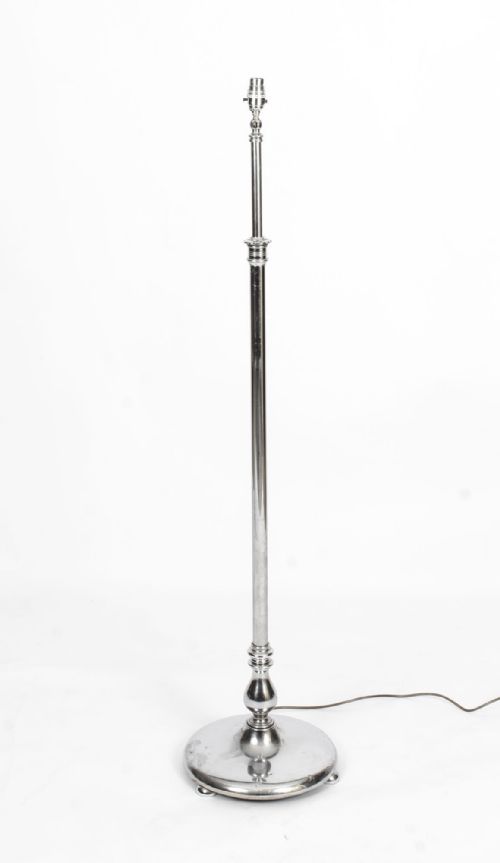 fig 2. Antique Victorian Silver Plated Adjustable Telescopic Standard Lamp 19th C