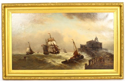 Antique Stormy Seascape Painting by David Horatio Winder 1926
