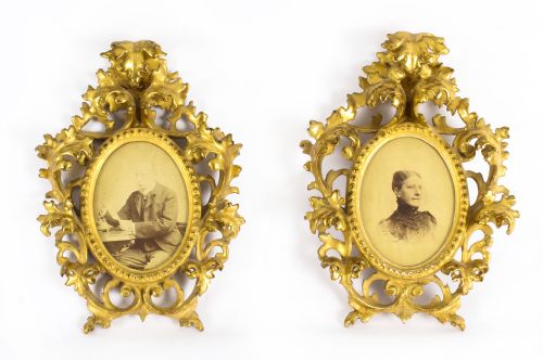 Antique Pair Gilt Wood Florentine Rococo Picture Frame C1870 19th C
