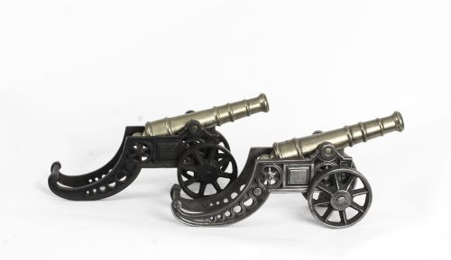 Antique Pair Brass & Steel Signal Cannons 19th Century
