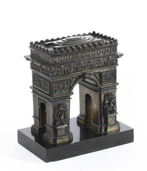 Antique French Bronze Grand Tour Model of the Arc De Triomphe, 19th Century
