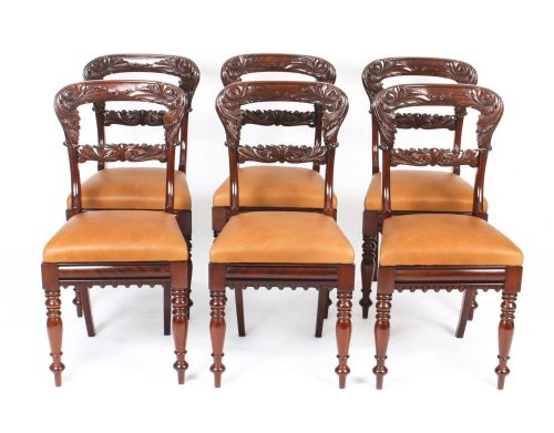 Antique Set of 6 William IV Mahogany Dining Chairs C1830 19th C
