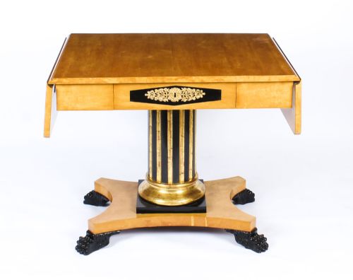 fig 1. Antique Biedermeier Swedish Birch Ormolu Mounted Sofa Table C1820 19th Century