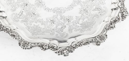 fig 2. Antique Silver Plated Salver by Fenton Bros C1870 19th Century
