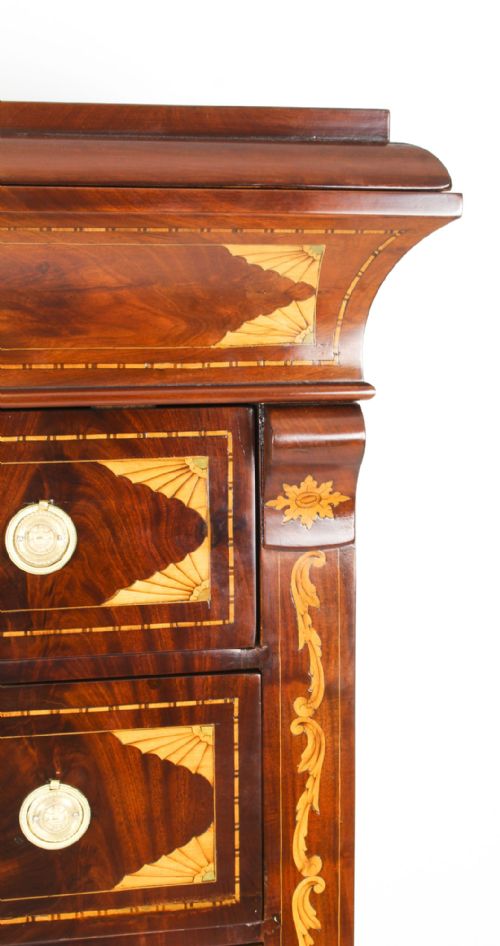 fig 3. Antique Dutch Marquetry Walnut Seven Drawer Chest c.1800 Early 19th C