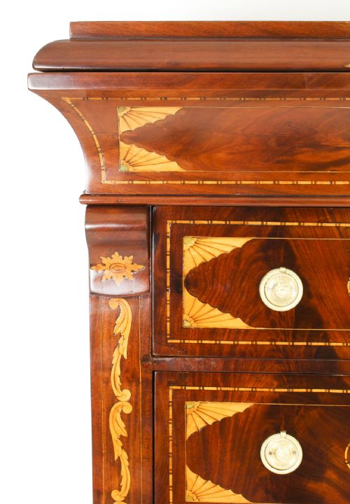 fig 5. Antique Dutch Marquetry Walnut Seven Drawer Chest c.1800 Early 19th C