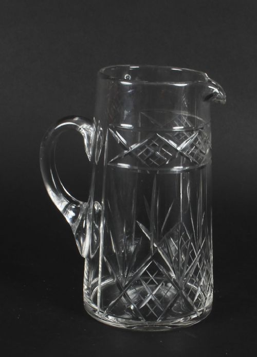 fig 1. Antique Edwardian Cut Crystal Cocktail Jug Pitcher C1900 20th Century
