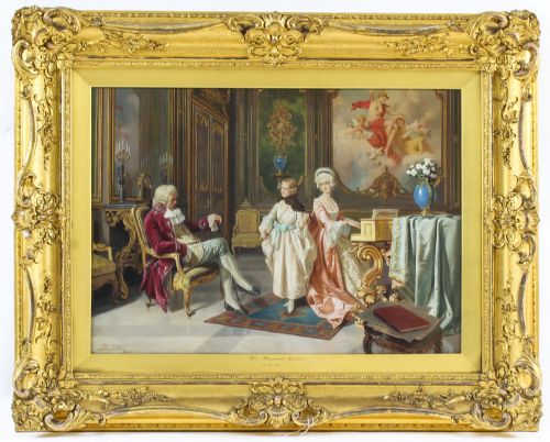 Antique Oil on Canvas Painting the Violin by Giuseppe Guidi Circa 1910

