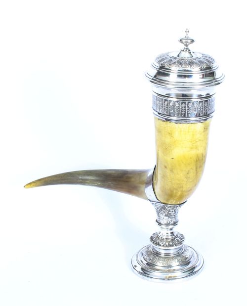 Antique English Silver Plated Horn Cornucopia C1860
