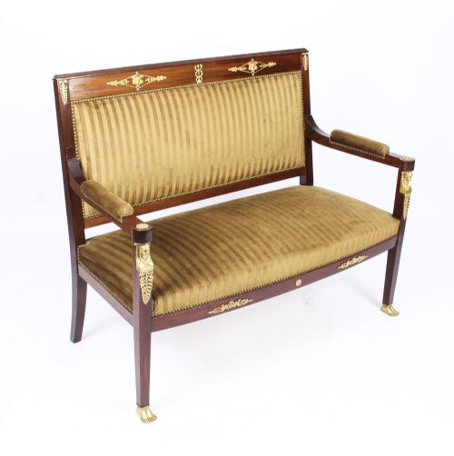 Antique French Empire Ormolu Mounted Sofa Settee C1880 19th C

