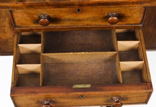 ANTIQUE WILLIAM IV DROP LEAF WORK OCCASIONAL TABLE FLAME MAHOGANY 19TH CENTURY - ADDITIONAL PHOTO 9