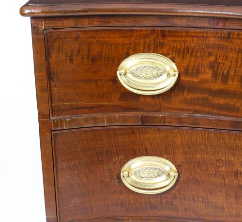 ANTIQUE GEORGE III SERPENTINE FLAME MAHOGANY CHEST DRAWERS 18TH CENTURY - ADDITIONAL PHOTO 7