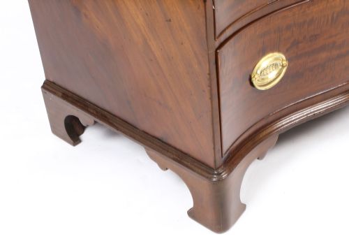 ANTIQUE GEORGE III SERPENTINE FLAME MAHOGANY CHEST DRAWERS 18TH CENTURY - ADDITIONAL PHOTO 13