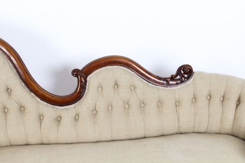 fig 7. Antique Victorian Mahogany Sofa Chaise Longue Settee c.1860 19th Century