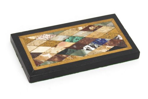 Antique Grand Tour Pietra Dura Specimen Top Paperweight 19th C
