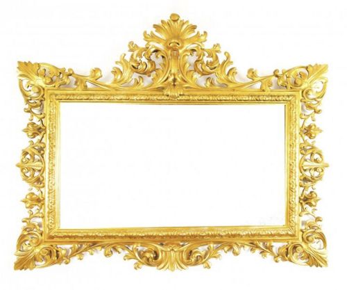 Antique Large English Carved Giltwood Overmantel Mirror C.1860 120x143cm
