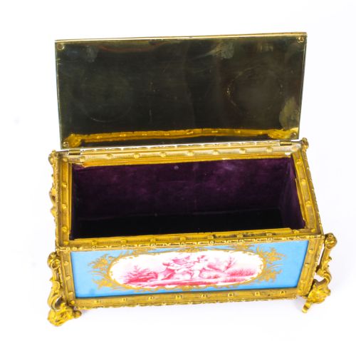 ANTIQUE FRENCH SEVRES PORCELAIN AND ORMOLU JEWELLERY CASKET C1870 19TH C - ADDITIONAL PHOTO 8