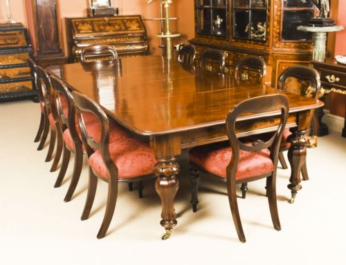 Antique William IV Mahogany Dining Table & Set 10 Chairs Circa 1830 19th C
