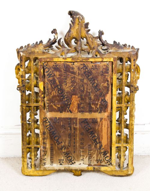 ANTIQUE ITALIAN GILTWOOD MIRROR CARVED WITH FRUITING VINES 19TH C 78X56CM - ADDITIONAL PHOTO 6