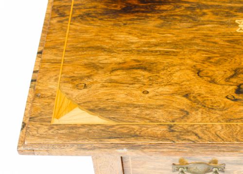 ANTIQUE EDWARDIAN INLAID WORKBOX SIDE OCCASIONAL TABLE C1890 19TH CENTURY - ADDITIONAL PHOTO 2