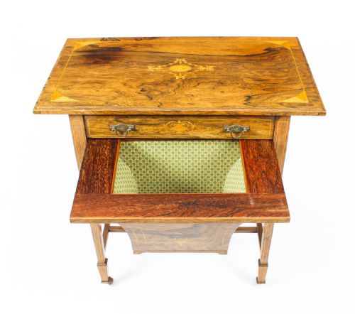 ANTIQUE EDWARDIAN INLAID WORKBOX SIDE OCCASIONAL TABLE C1890 19TH CENTURY - ADDITIONAL PHOTO 8