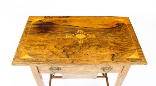 ANTIQUE EDWARDIAN INLAID WORKBOX SIDE OCCASIONAL TABLE C1890 19TH CENTURY - ADDITIONAL PHOTO 12