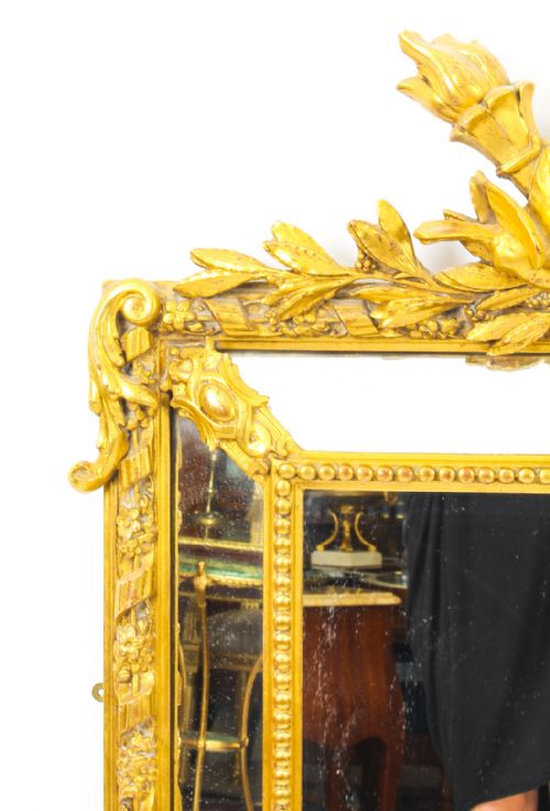 fig 4. Antique Giltwood Louis Revival Overmantel Cushion Mirror 19th C 133x 92cm