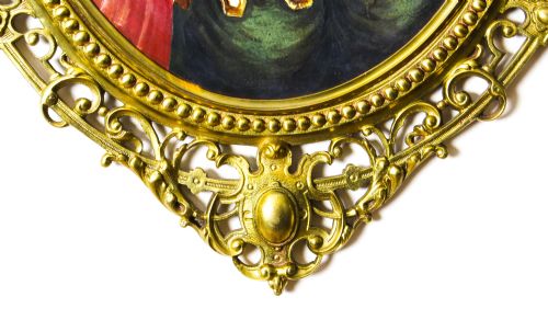 ANTIQUE BERLIN OVAL PORCELAIN PLAQUE YOUNG WOMAN ORMOLU FRAME 19TH C - ADDITIONAL PHOTO 4