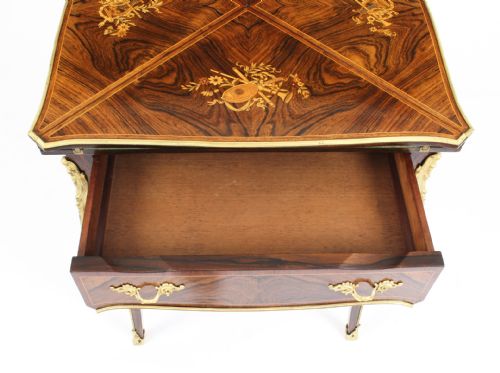 fig 4. Antique Victorian Ormolu Mounted Marquetry Envelope Card Table c.1880 19th C