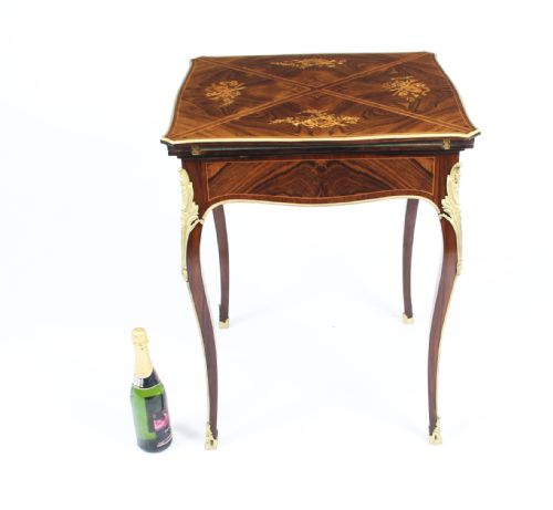 fig 5. Antique Victorian Ormolu Mounted Marquetry Envelope Card Table c.1880 19th C