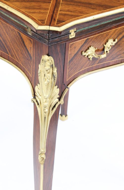 fig 8. Antique Victorian Ormolu Mounted Marquetry Envelope Card Table c.1880 19th C