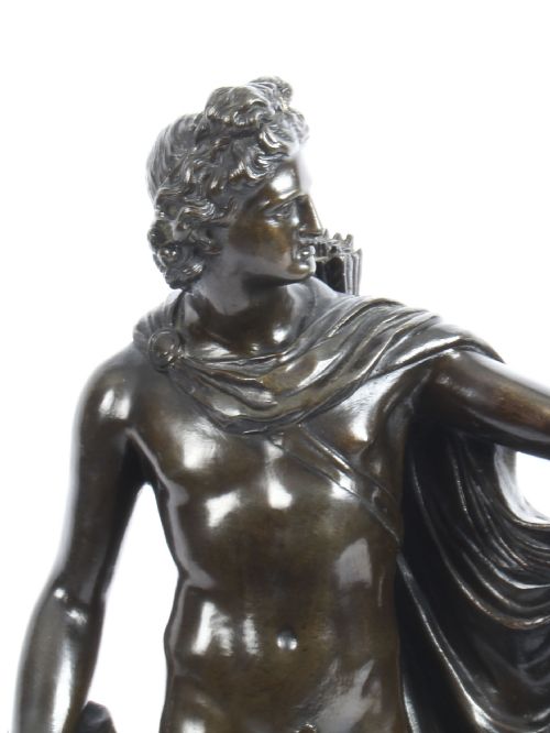 fig 4. Antique Victorian Bronze Sculpture of Greek God Apollo 19th Century
