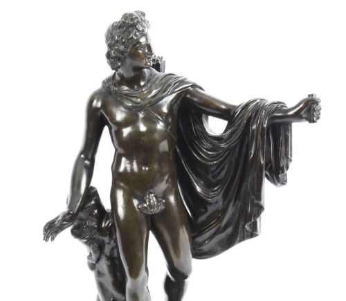 fig 5. Antique Victorian Bronze Sculpture of Greek God Apollo 19th Century
