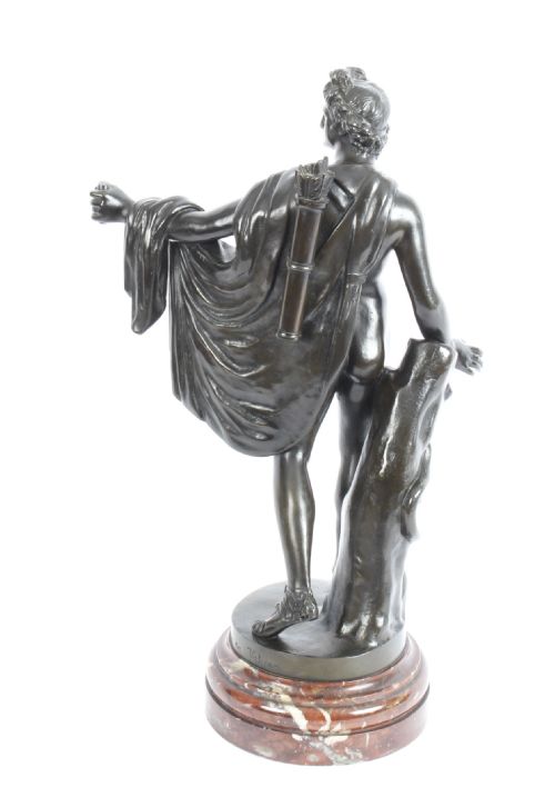 fig 8. Antique Victorian Bronze Sculpture of Greek God Apollo 19th Century
