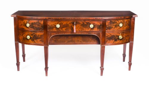 Antique English Regency Flame Mahogany Sideboard 19th Century

