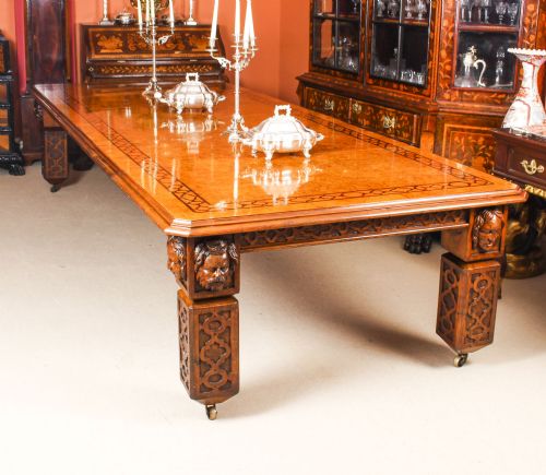 ANTIQUE 12FT ELIZABETHAN REVIVAL POLLARD OAK EXTENDING DINING TABLE 19TH C - ADDITIONAL PHOTO 2