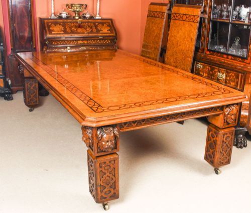ANTIQUE 12FT ELIZABETHAN REVIVAL POLLARD OAK EXTENDING DINING TABLE 19TH C - ADDITIONAL PHOTO 6