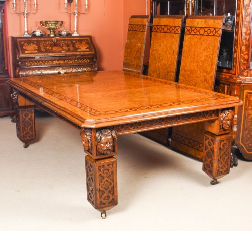 ANTIQUE 12FT ELIZABETHAN REVIVAL POLLARD OAK EXTENDING DINING TABLE 19TH C - ADDITIONAL PHOTO 7