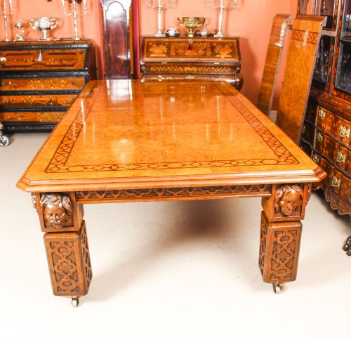 ANTIQUE 12FT ELIZABETHAN REVIVAL POLLARD OAK EXTENDING DINING TABLE 19TH C - ADDITIONAL PHOTO 10
